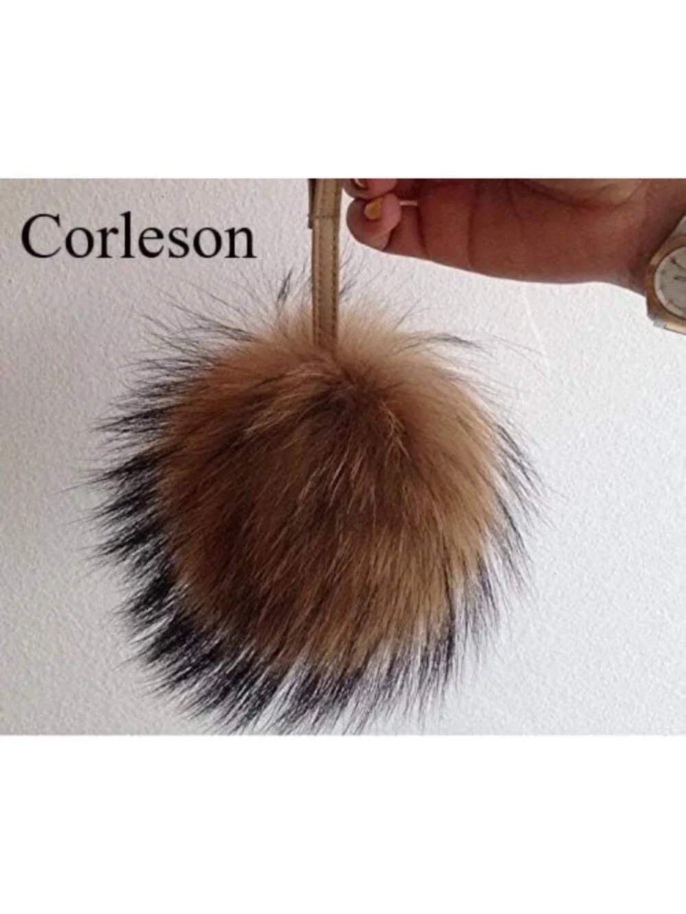 Large Fluffy Pom Pom Keychain - Soft Puffy Ball Bag Charm for Car & Purse